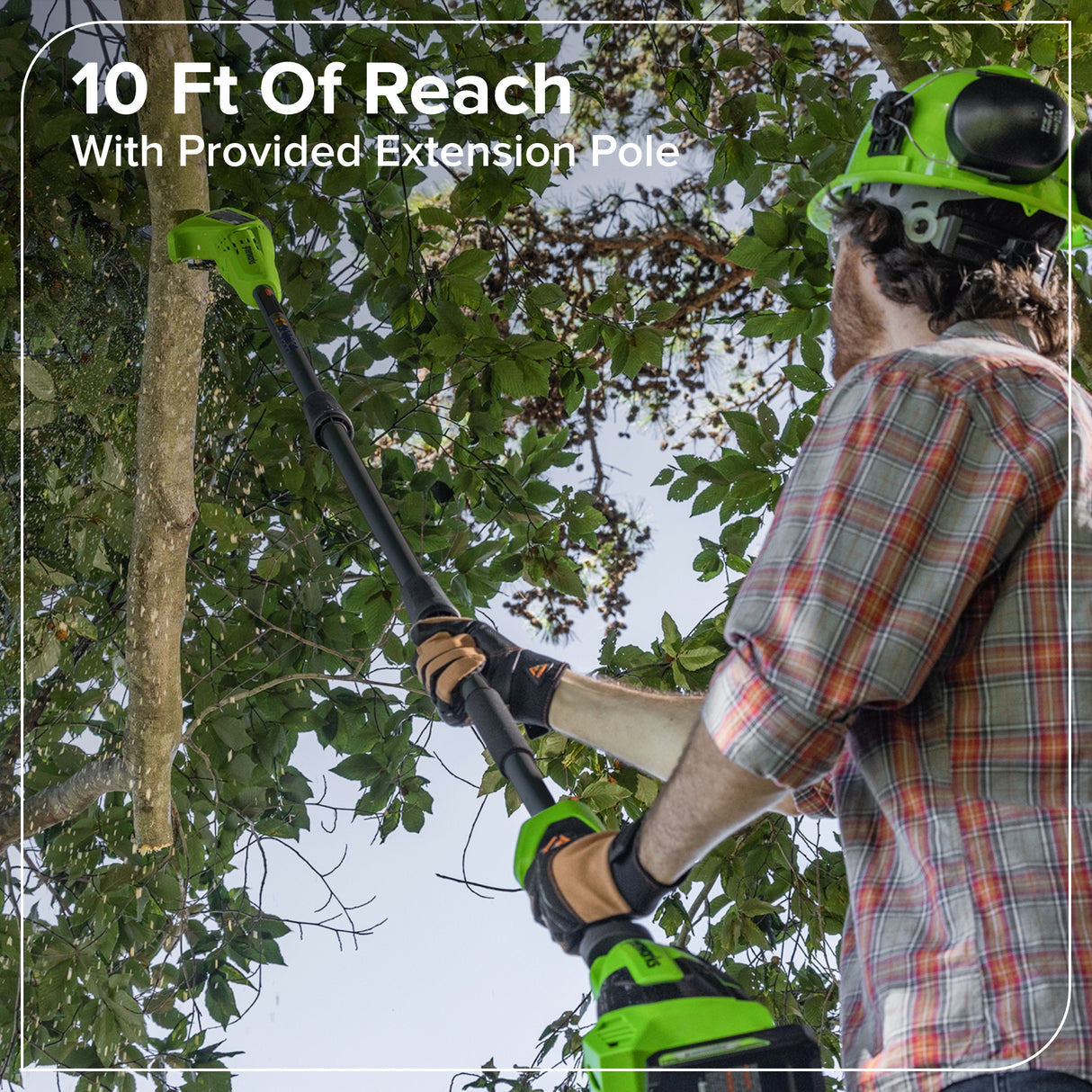 24V Brushless 8" Pole Saw, 2.0Ah Battery and 30W Type-C Charger (3-FT) Included