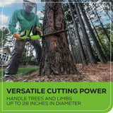 Greenworks 80V 16" Brushless Cordless Chainsaw, 2.5Ah Battery and Charger Included