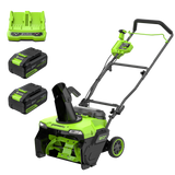 48V (2x24V) 20" Brushless Snow Thrower, (4) 4.0Ah Batteries & 4A Dual Rapid Charger Included