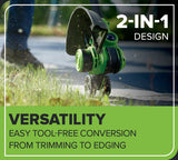 24V 13" Brushless String Trimmer, 4.0Ah 21700 Battery and 65W Type-C Charger with 3-FT Cable Included