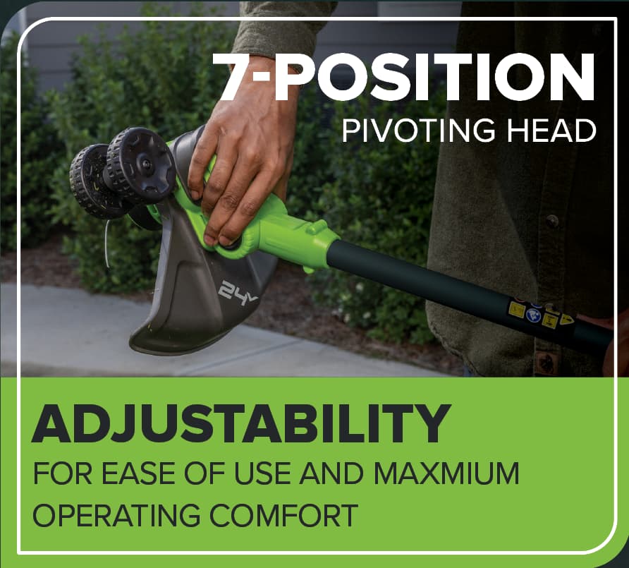 24V 13" Brushless String Trimmer, 4.0Ah 21700 Battery and 65W Type-C Charger with 3-FT Cable Included