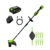 24V 13" Brushless String Trimmer, 4.0Ah 21700 Battery and 65W Type-C Charger with 3-FT Cable Included