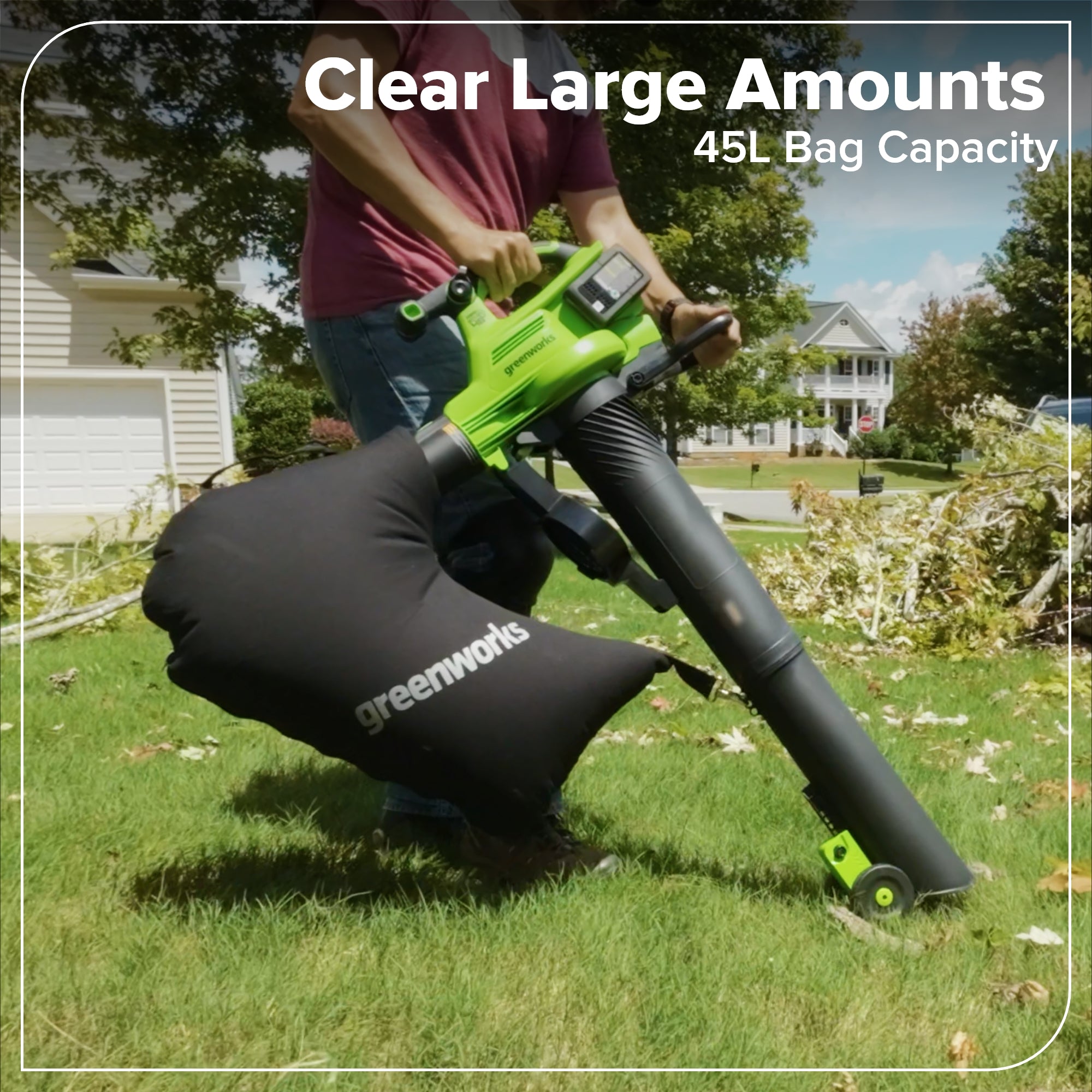 48V (24V x 2) Brushless Blower / Vacuum, (2) 6.0Ah Batteries and