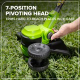 24V 13" Brushless String Trimmer, 4.0Ah 21700 Battery and 65W Type-C Charger with 3-FT Cable Included