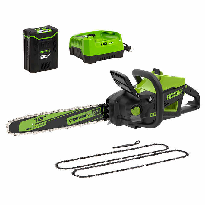 80V  18" Gen II Chainsaw, 4.0Ah Battery and Rapid Charger Included