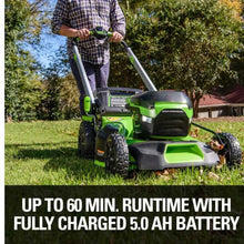 将图片加载到图库查看器，60V 21&quot; Brushless Self-Propelled Lawn Mower, 5.0Ah Battery and Charger Included
