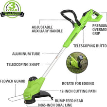 Charger l&#39;image dans la galerie, 24V 12&quot; TORQDRIVE String Trimmer, 2.0Ah USB Battery and Charger Included ST24B02
