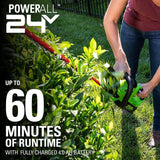 24V 22" Hedge Trimmer, 4.0Ah Battery and Charger