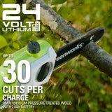 24V 8" Pole Saw & Pole Hedge Trimmer, 2.0Ah USB Battery and Charger Included