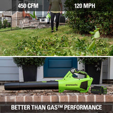 Load image into Gallery viewer, 40V 120 MPH - 450 CFM Brushless Jet Blower, 4.0Ah Battery and Charger Included
