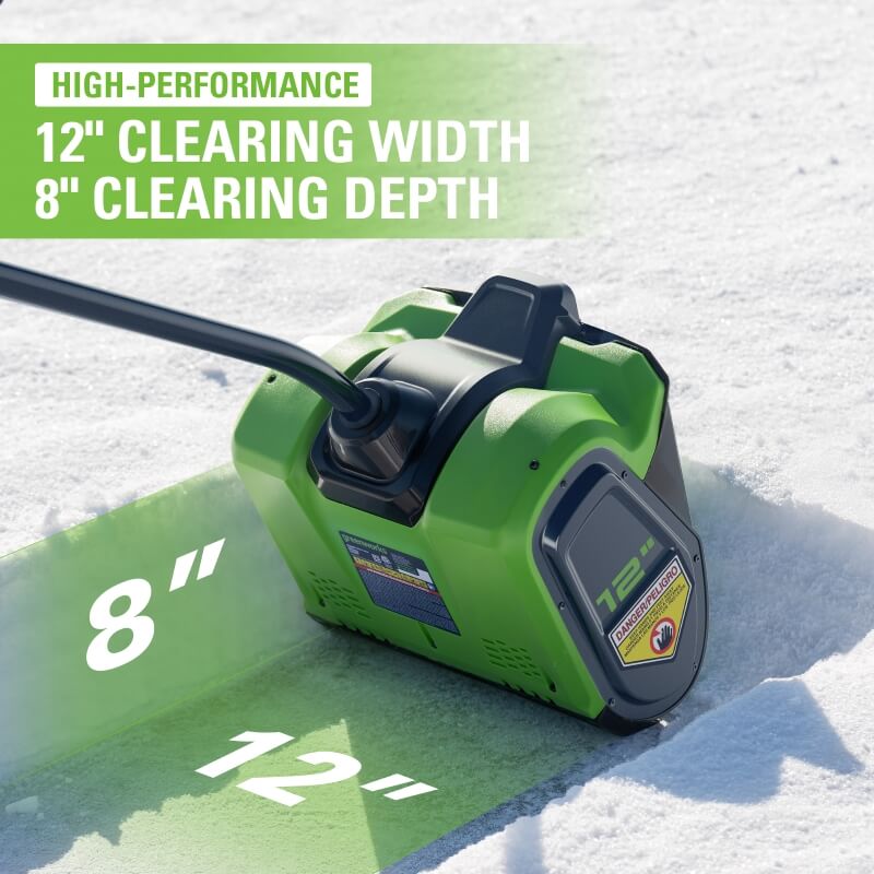 Greenworks 80V 12" Brushless Snow Shovel, 2.0Ah Battery and Charger Included