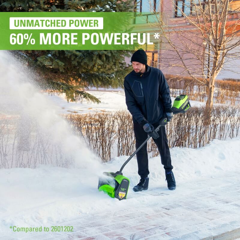 Greenworks 80V 12" Brushless Snow Shovel, 2.0Ah Battery and Charger Included