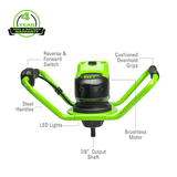 Greenworks Pro 8" 60V Cordless Earth Auger, 4.0Ah Battery and Charger Included