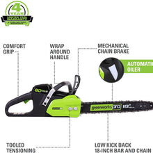 Charger l&#39;image dans la galerie, 80V 18&quot; Brushless Chainsaw, 2.0Ah Battery and Charger Included
